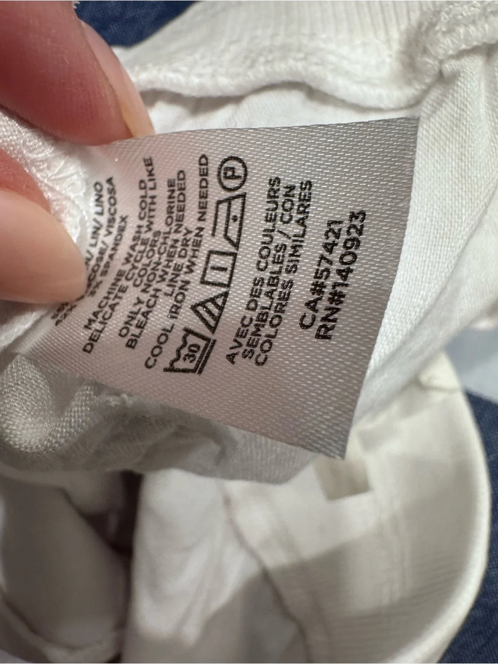 Lou&Grey White Linen-Blend Chinos - L